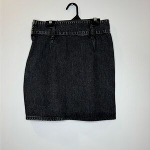 Zara wash black retro denim mini skirt size small